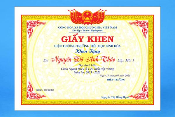 Giấy khen học sinh